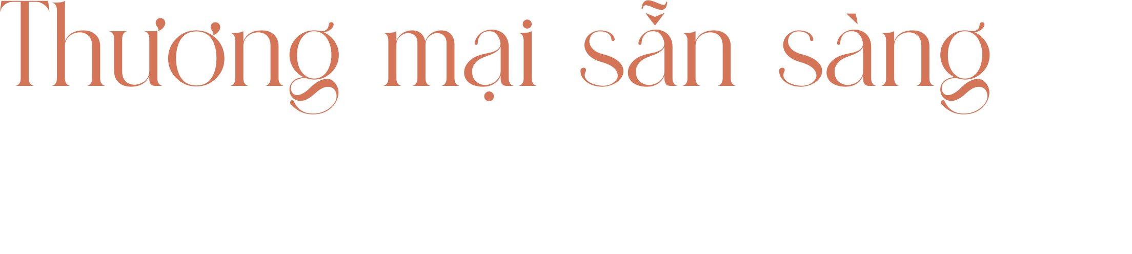 Thương mại sẵn sàng <br> Dòng tiền vững vàng 